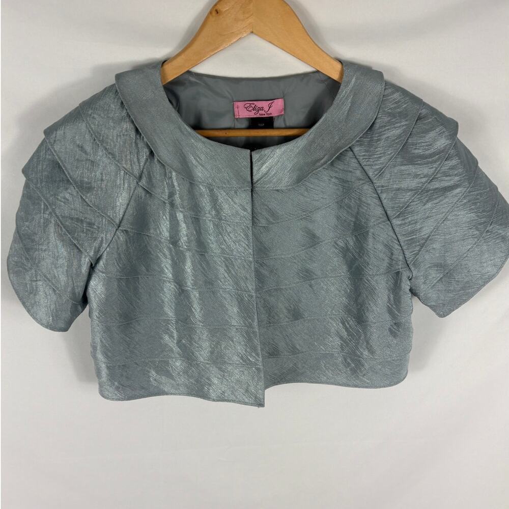 Eliza J Grey Formal Crop Cardigan Size 10P